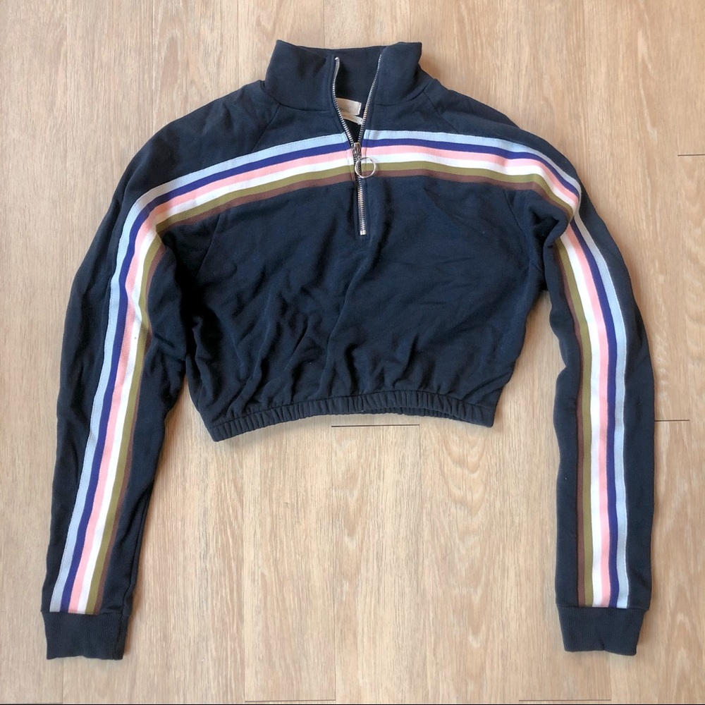 Cropped Half Zip Sweatshirt Urban Outfitters